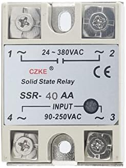 PURYN Katı Hal Röle SSR 10AA 25AA 40AA AC Kontrol AC Beyaz Kabuk Tek Fazlı Plastik Kapaksız Giriş AC 90-250V (Boyut : SSR-10AA)