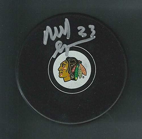 Reid Simpson Chicago Blackhawks Diskini İmzaladı - İmzalı NHL Diskleri