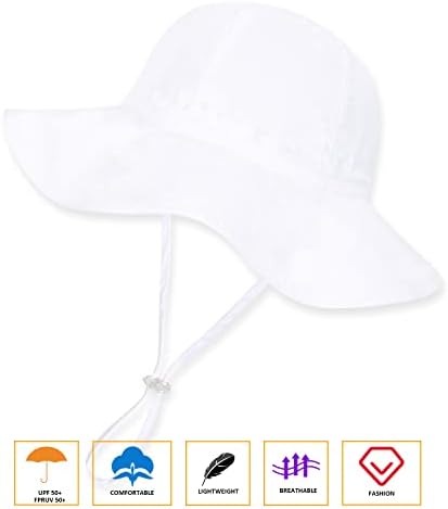 UPF 50+ Açık Ayarlanabilir plaj şapkası ile güneş şapkası ile Bebek Kız Geniş Kenarlı Kova Şapkalar