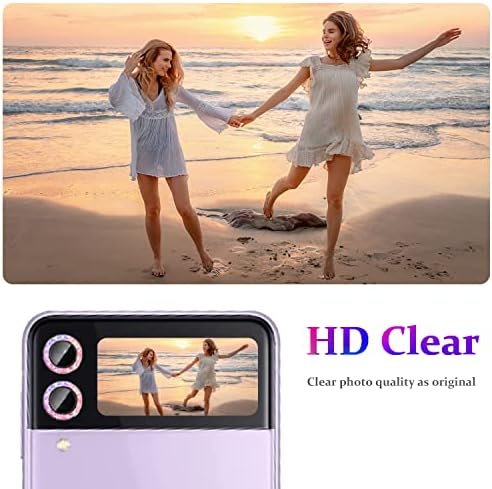 Actgan Glitter Renkli Galaxy Z Flip 4 Kamera Lens Koruyucu 9 H Temperli Cam Kamera Kapak Anti Scratch Darbeye Ekran Koruyucu Bireysel