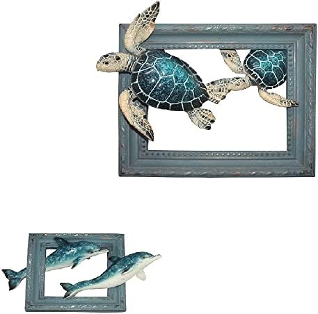 Deniz Kaplumbağaları Koleksiyonu ile Rahat Saat Okyanus Yolculuğu 7 6 ile kaplumbağa paketi iki yüzme yunusu kıyı Okyanus Teması Duvar