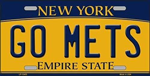 Akıllı sarışın Go Mets Yenilik Metal Anahtarlık ve Plaka Kombinasyonu-NY Mets