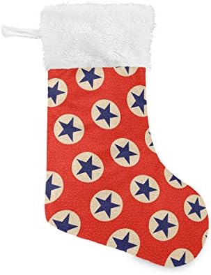 PİMİLAGU Vatansever Yıldız Kırmızı Noel Çorap 1 Paket 17.7, asılı Çorap Noel Dekorasyon için