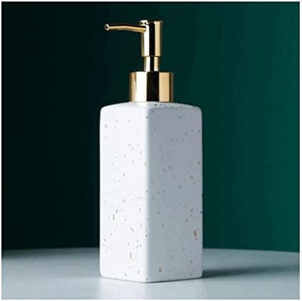 Duş Pompası Seramik Sabunluk, Anti-Pas PP Plastik Pompalı Losyon Dispenseri, Banyo Mutfak için Doldurulabilir Sıvı Sabunluk 12.3 oz