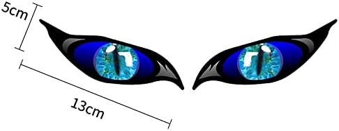 YAMUDA 3D Simülasyon Kedi Gözler Dikiz Aynası Kaplama Çizikler Sticker 2 Adet (Mavi Gözler)