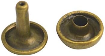 Wuuycoky Bronz Çift Kap Mantar Perçin Metal Çiviler Kap 9mm ve Sonrası 6mm 60 Takım Paketi