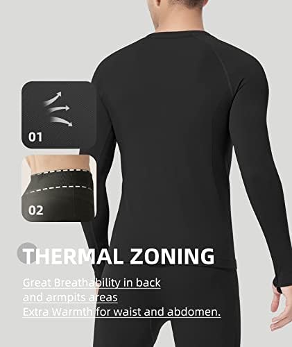 BENEUNDER Paçalı Don termal iç çamaşır Erkekler için Polar Astarlı Ultra Sıcak Taban Katmanı Seti Soğuk Hava için