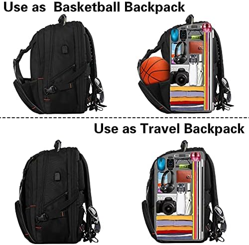 Jıefeıke Seyahat Laptop Sırt Çantası, Erkekler Kadınlar için Ekstra Büyük Bookbag, USB Şarj Portu RFID Anti Hırsızlık TSA Onaylı Basketbol