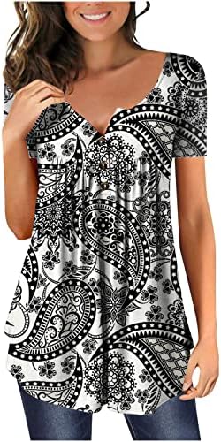 Kızlar V Boyun Gömlek Yaz Sonbahar Kısa Kollu %2023 Elbise Pamuk Grafik Gevşek Fit Brunch Üst Tshirt Kadın 8X 8X