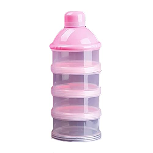 Süt Tozu Kabı Pürüzsüz Yüzey Huni Kapağı Küçük Süt Tozu Dağıtıcı depolama şişesi Seyahat için Pembe