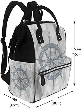 Bebek bezi Değiştirme Sırt Çantaları Anne İçin Denizcilik-Navigasyon-Gri Seyahat Bookbag bebek bezi çantaları Sırt Çantası