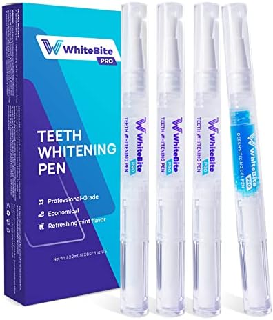 Whitebite Pro Diş Beyazlatma Kalemi ile Remineralizasyon Kalem (4 Adet), Etkili, Ağrısız, Hiçbir Hassasiyet, Seyahat Dostu, Güzel Beyaz