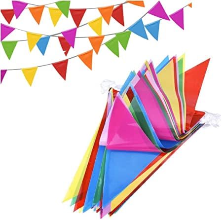 1000ft 600 adet Renkli Bayrak Flamalar Renkli Gökkuşağı Flama Afiş Naylon Kumaş Afiş, Çelenk Açılış için, parti Kutlamaları, Sınıf