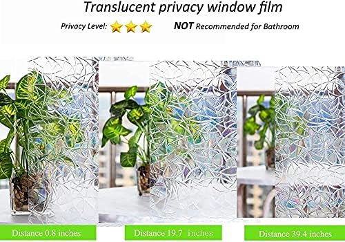 Nıvıy Gökkuşağı Pencere Filmi Gizlilik Pencere Sticker Vinil 3D Dekoratif Pencere Sarılmak Yapışkan Olmayan Çıkarılabilir Pencere Kaplaması