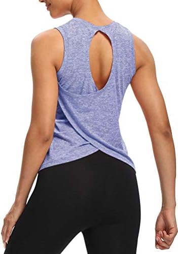 Bestısun Yoga Üstleri Gevşek fit Backless Egzersiz Atletik Dans Üst Aç Geri Spor koşu tişörtü Kadınlar için