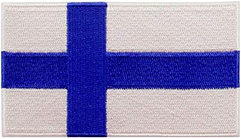 EmbTao Finlandiya Bayrağı Yama İşlemeli Ulusal Moral Aplike Demir On Dikmek Fin Amblemi