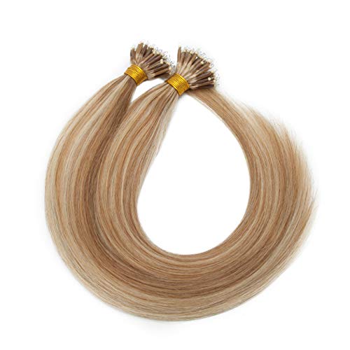 Haırro Nano Boncuk insan saçı postiş 16 inç 50g 12P613 Altın Kahverengi Vurgulamak Ağartıcı Sarışın