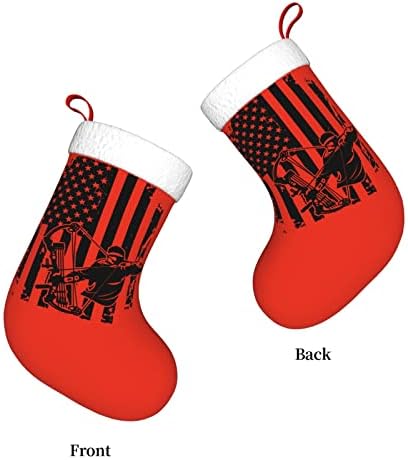 Cutedwarf Yay Avcılık Amerikan Bayrağı Noel Çorap Noel Tatil Süsler Şömine Asılı Çorap 18 İnç Çorap