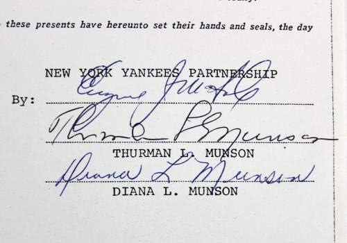 Yankees Thurman Munson İmzalı 4 Sayfalık Kira Belgesi BAS A78930-MLB İmzalı Çeşitli Ürünler