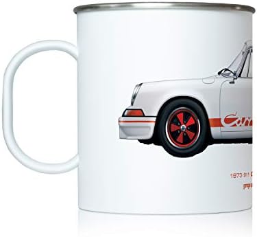 Garajprojesi101 1973 911 Carrera RS (Beyaz) illüstrasyon Kahve Kupası