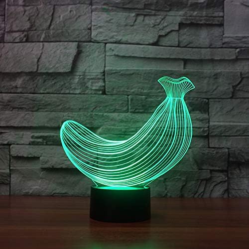 LLWWRR1 Sevimli 3D Muz Görsel Led Gece Lambası 7 Renk Değiştirme Meyve Masa Mood Lambası Bebek Uyku Aydınlatma Çocuk yatak odası dekoru