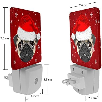 Noel Şapkalı Güzel Köpek Led Gece Lambası, Yatak Odası için Çocuk Gece Lambaları Duvara Takın Gece Lambası Yatak Odası için Ayarlanabilir