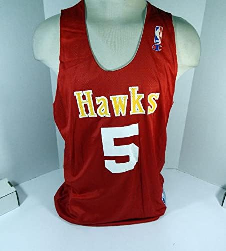 1990'lar Atlanta Hawks 5 Oyunu Yayınlandı Kırmızı Beyaz Antrenman Forması 2XL DP44756 - NBA Oyunu Kullanıldı