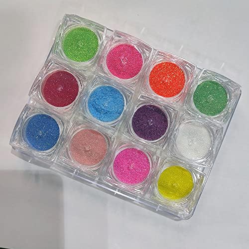BAE Beaute Şeker Tırnak Pigment / Akrilik Toz Parlak Daldırma Glitter (12 Paket) / Set B