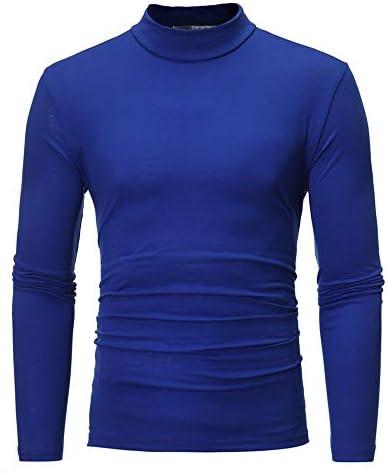 ZDDO Erkek Slim Fit Mock Boyun Temel Üstleri Uzun Kollu termal iç çamaşır Balıkçı Yaka Kazak Rahat Taban Katmanı T Shirt