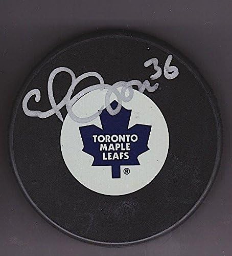 CARL GUNNARSSON TORONTO MAPLE LEAFS Disk İMZASINI İmzaladı 3-İmzalı NHL Diskleri