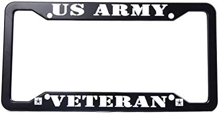 ABD Ordusu Veteran Lisans el tutamağı kapağı Amerikan Ordusu Bayrağı plaka çerçevesi 4 Delikli Kişiselleştirilmiş Lisans Etiketi Araba