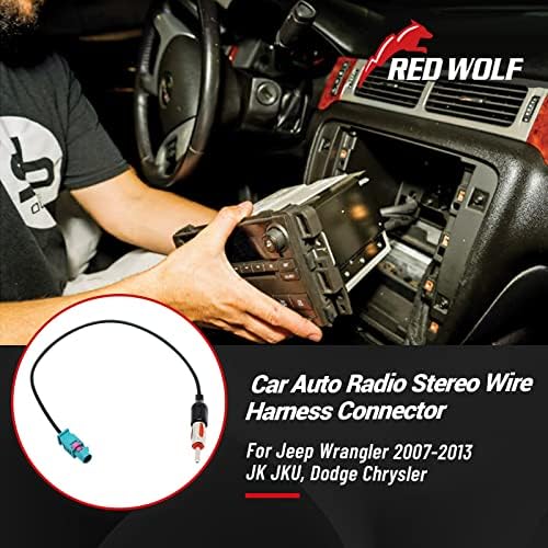 Kırmızı KURT Araba Stereo Radyo Kablo Demeti ve Anten Adaptörü Değiştirme için 2007-2011 Dodge / Chrysler / Jeep Satış Sonrası CD Çalar