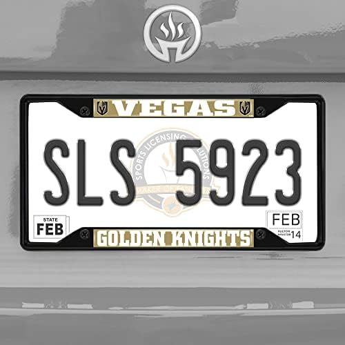 FANMATS 31394 Vegas Altın Şövalyeler Metal Plaka Çerçevesi Siyah Kaplama