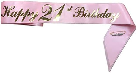 İnci doğum Günü iğneli kadınlar ve kızlar için Mutlu 21. Doğum Günü Kanadı, Yumuşak Saten Pembe Doğum Günü Kanadı 21. Doğum Günü Hediyesi