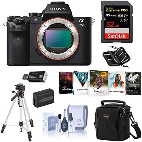 Sony Alpha A7II Aynasız Dijital Fotoğraf Makinesi, 24,3 MP, Kamera Kılıflı Paket, 32GB Class 10 SDHC Kart, Yedek Pil, Tripod, Temizleme