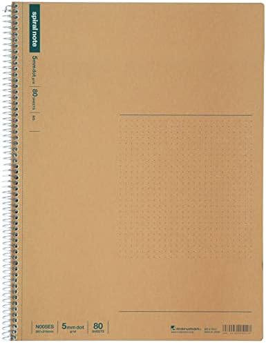 Maruman SPİRAL NOTA TEMEL 8,98 x 11,69 inç (A4), 5 mm kare, 80 Kağıtlar (N245ES)