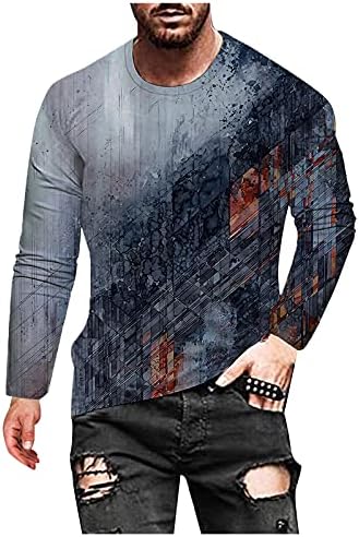 Tişörtleri Gömlek Erkekler için Uzun Kollu Hafif Y2K Grafik Tişörtleri Hip Hop Kazak Gömlek Casual Şık