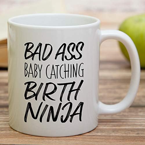 Retreez Komik Kupa - Kötü Eşek Bebek Yakalama Doğum Ninja Ebe Hemşire Doktor 11 Oz Seramik Kahve Çay Bardağı-Komik, alaycı, Motive