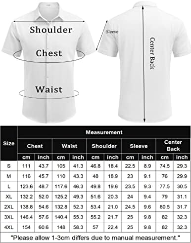 COOFANDY erkek Keten Gömlek Kısa Kollu Casual Gömlek Düğme Aşağı Gömlek Erkekler için Plaj Yaz Düğün Gömlek