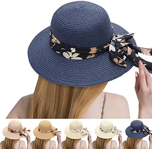 Kadın Ilmek Melon Şapka Yaz Geniş Ağız Güneş Hasır plaj şapkası Katlanabilir Bayanlar Şapkalar Breatahble Hafif