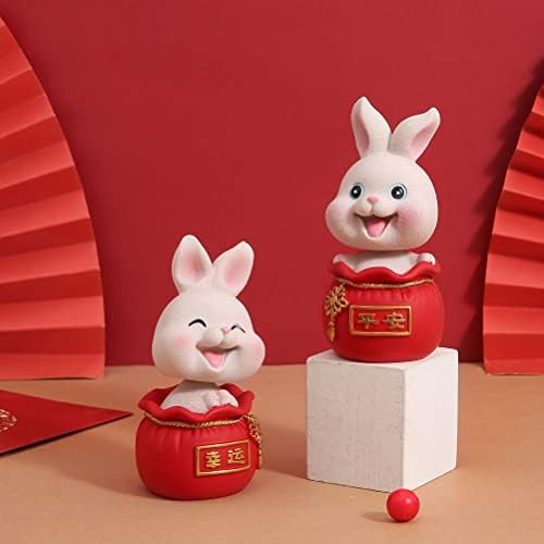 TENDYCOCO Sallayarak Kafa Minyatür Tavşan Figürleri Reçine DIY Tavşan Dekorasyon masaüstü araba Dolabı