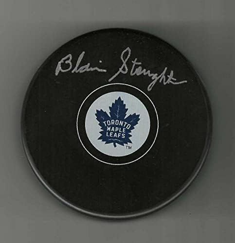 Blaine Stoughton Toronto Maple Leafs Diskini İmzaladı - İmzalı NHL Diskleri