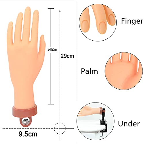 Akrilik Tırnaklar için Tırnak Uygulama Eli, Tırnak Uygulaması için Manken Elleri, Sahte Tırnaklar Uygulamak için Esnek Sahte Eller