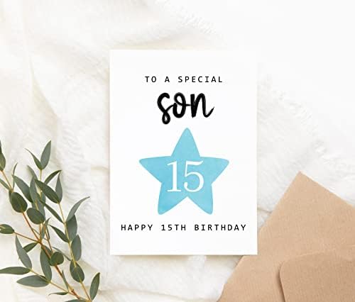 Molt Özel Bir Oğula Tasarlar-15. Yaş Günün Kutlu Olsun Kartı-15 Yaşında-On Beş Yaşında-Erkekler için On Beşinci Doğum Günü Kartı-Çocuklar