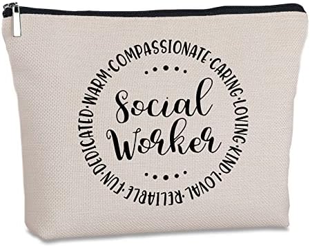 Sosyal Hizmet Uzmanı Hediye Fermuarlı Makyaj Çantası Seyahat Kozmetik Çantası Sosyal Hizmet Gönüllüsü Takdir Mezuniyet noel hediyesi