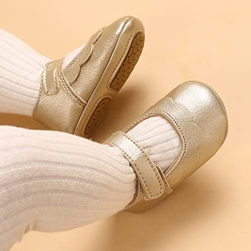 FEXATAR Mary Jane Ayakkabı Kız Bebek Ayakkabıları Bebek Flanş Velcro Pamuk ve Kauçuk Taban Düz Renk Düz Renk Prenses Ayakkabı Prewalker
