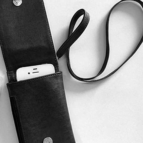 Ormangülü Çizim Sanat Telefon Cüzdan çanta Asılı Cep Kılıfı Siyah Cep