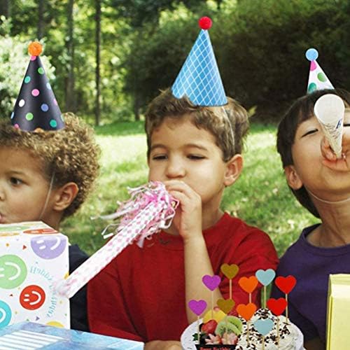 NUOBESTY 27 Paketi Doğum Günü Parti Malzemeleri, 1 Sevimli Mutlu Doğum Günü Banner 11 Parti Koni Şapka 15 Parti Blower Çocuklar için