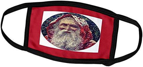 3dRose Florene Noel - Kırmızı Zemin Üzerine Noel Baba Yüzü - Yüz Kapakları (fc_35420_1)