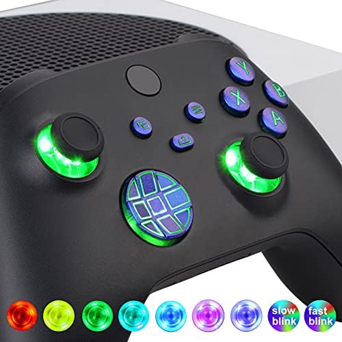 eXtremeRate Çok Renkli Işıklı Dpad Thumbsticks Xbox Serisi X/S Denetleyicisi için Geri Senkronizasyon ABXY Düğmelerini Başlatın, Bukalemun